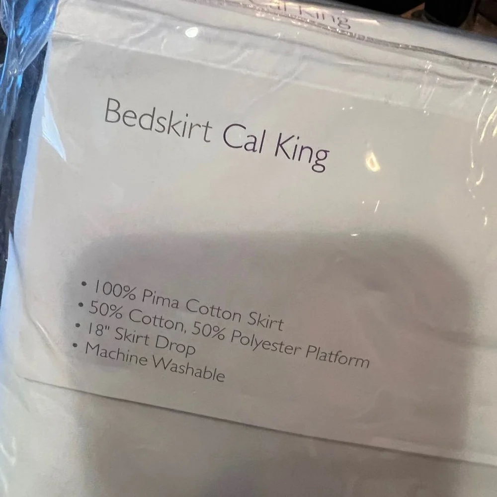 New Bloomingdales Sky California King Bed Skirt 100% Pima Cotton